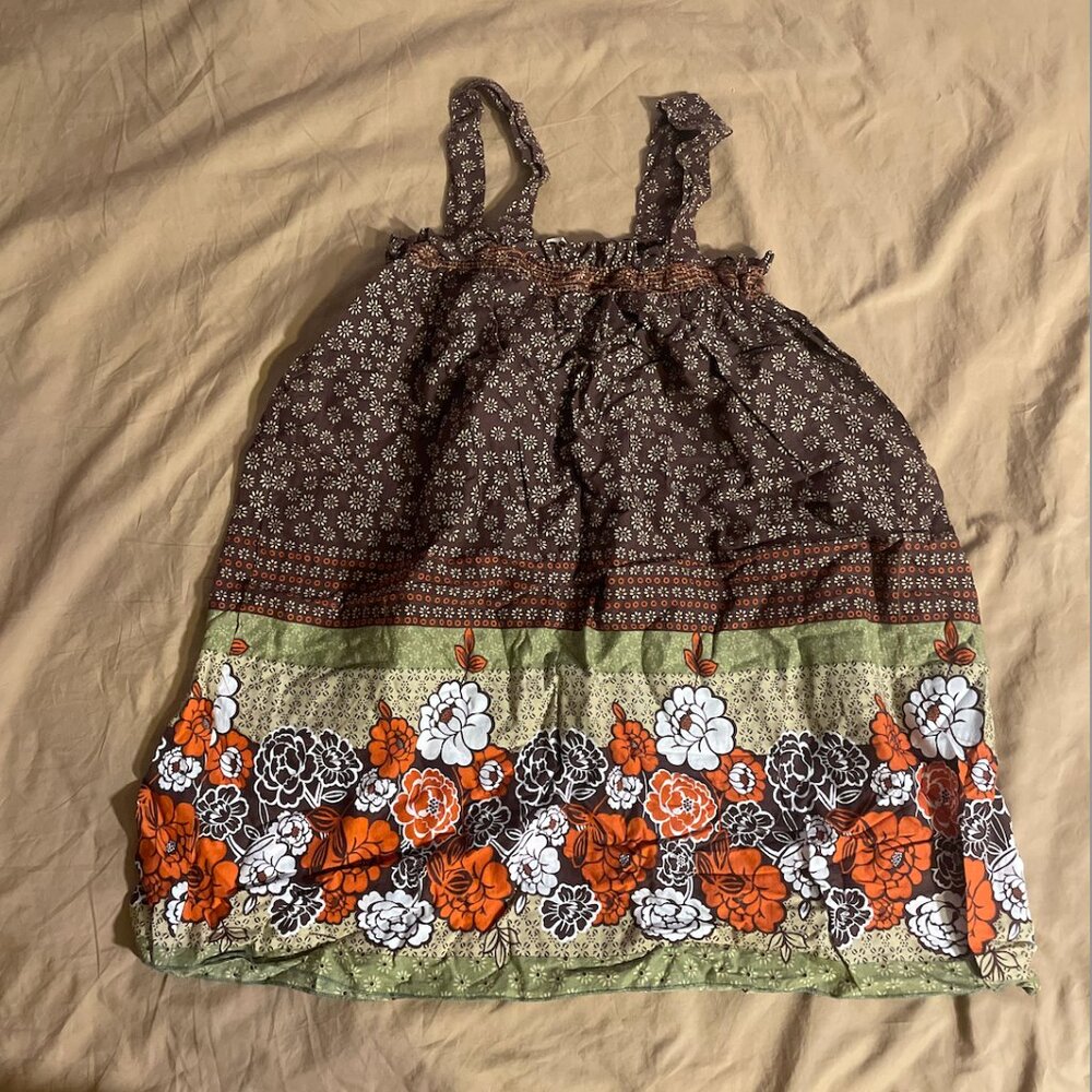 Cotton hawaiian style sleeveless mini dress/ top